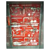 SNAP ON AND BLUE POINT TOOLS IN CABINET