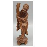 Antique hand carved oriental wood carving of wise
