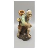 Antique chinese dark porcelain man sculpture
