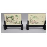 Lot of 2 antique chinese hand painted and signed