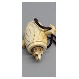 Antique chinese ivory color hand carved toy of