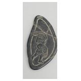 Antique hand carved black Jade pendant from