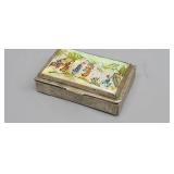 Antique oriental hand painted miniature silver