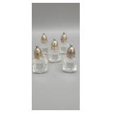 Lot of 5 antique Sterling silver and crystal salt