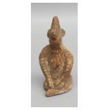 Antique pre Colombian ceramic sculpture of man