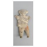 Antique pre Colombian ceramic carving of a man 3"