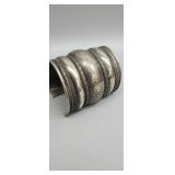Large silver cuff bracelet 3" x 2.25"