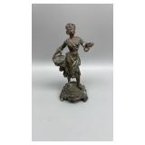 Antique bronze sculpture of young maiden