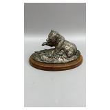 BRIER Antique medal sculpture of bear catching