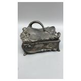 WB Antique medal lidded Jewelry box 

4" x 5" x