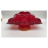 Vintage cherry red crystal center piece