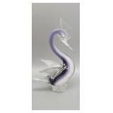 Murano glass sculpture of a swan 10" x 6.75" x 5"