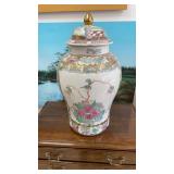 Large Antique Chinese Hand Painted  Lidded
