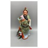 Antique Chinese Hand Painted sculpture of Warrior