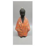 Antique Chinese hand painted black porcelain