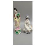 Chinese hand painted porcelain Buddha sculptures