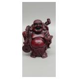 Chinese red material Buddha sculpture 3.50" ht
