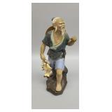 Chinese hand painted ceramic sculpture of man