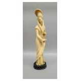 Antique Chinese ivory color sculpture of elegant