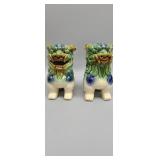 Antique chinese Foo Dogs hand painted porcelain