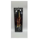 Vintage Korean hand painted wall plaque 18" x 6"