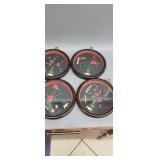 Antique chinese hand painted wall plaques set of