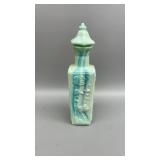 Antique Hand Painted Glass lidded liquor