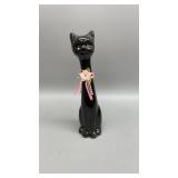 King Chinese black porcelain cat sculpture