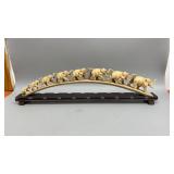 Antique Chinese ivory color sculpture of Herds of