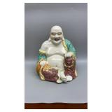 Large Chinese Hand Painted Porcelain Buddha