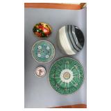 Vintage Chinese hand painted plates - set of 5