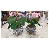 Chinese Hand Painted porcelain Vase Bowl - set of