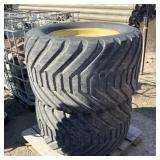 Set of (2) 550/45 -22.5 Tires and JD Rims
