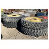 Set of (4) 14.9R46 Tractor Tires & JD Rims