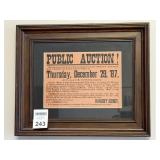 Artwork, Framed Auction Flyer