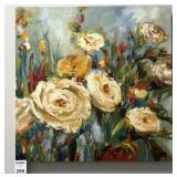 Artwork, Oil on Canvas 'Flowers'