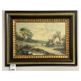 Artwork, Oil on canvas, Farm Scene