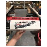 DIECAST  TRAILER AND CHEVY DRAG CAR