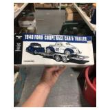 DIECAST  TRAILER AND FORD COUP RACE CAR