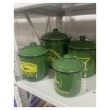 4 PC METAL JOHN DEERE CANISTER SET