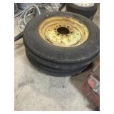 PAIR OF TRACTOR TIRES AND WHEELS
