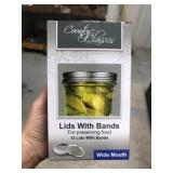 12 LIDS W BANDS WIDE MOUTH