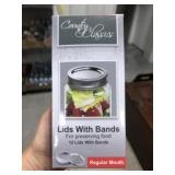 12 REGULAR MOUTH JAR LIDS W BANDS
