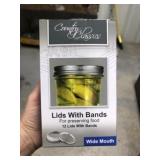 12 LIDS W BANDS WIDE MOUTH