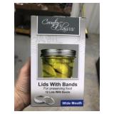 12 LIDS W BANDS WIDE MOUTH