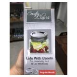 12 REGULAR MOUTH JAR LIDS W BANDS
