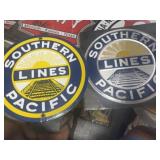 PAIR OF REPRO METAL SOUTHERN PACIFIC SIGNS