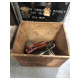 WOODEN BOX AND CONTENTS