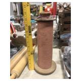 2 WOOD ROLLING PINS AND SPOOL