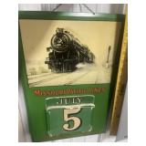 METAL RAILROAD CALENDAR